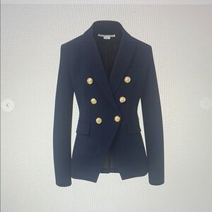 Veronica Beard Midnight Blazer with Gold Accents